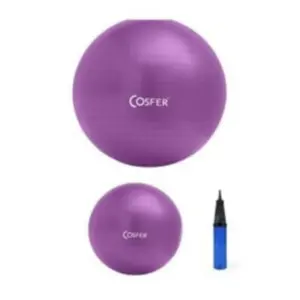 55 Cm Pilates Lux Bal - 20 cm Mini Balansbal en Pompset Paars Pilates Sport Fitness Paarse Set Pomp