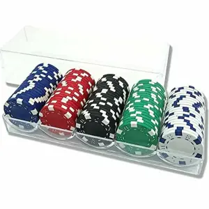 100 stuks pokerchips met opbergtas