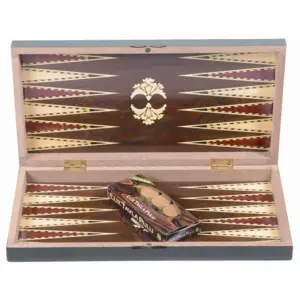 Parelmoer gecoate backgammon, groot formaat houten backgammon