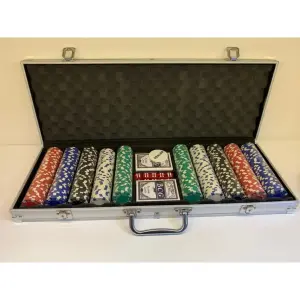 Pokerspelset Kaart Speelkaartendek 500 Chips met speciale tas