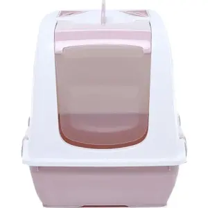 XL-formaat kattentoilet voor binnen - XL-formaat 40x37,5x50 cm roze met peddel