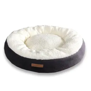 Dubbelkleurig bagel katten- en hondenpluche bed