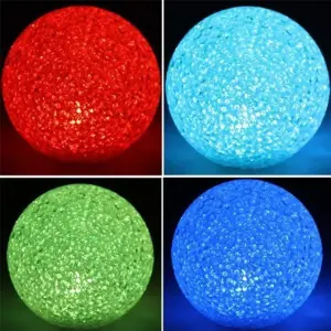 Onbreekbare kristallen bol met LED-licht Decoratief nachtlampje 9,5 cm diameter Middelgroot