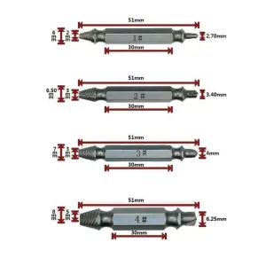 Beschadigde schroefextractor 4 verschillende bits versnellen eenvoudig en snel gebruik
