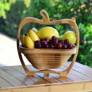 Fruitmand Decoratieve Opvouwbare Bamboe Fruitschaal Broodschaal