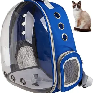 Transparante Astronaut Kat Hond Draagrugzak Blauw