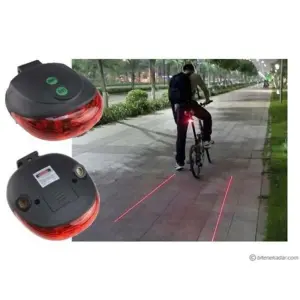 Fietsachterremlicht met veilige laserstrip