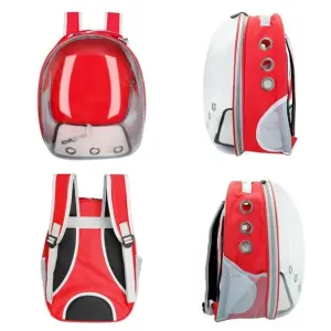 Transparant - Rood Astronaut Kat Hond Draagtas 42x22x33 Cm